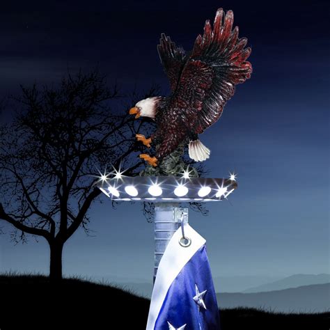 lighted eagle flag pole topper